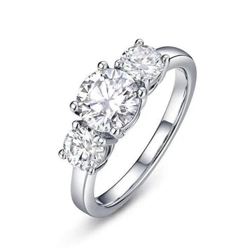 Wonderful 5 Stones Sparkling 18KGP 3.6CT All Moissanite Diamonds Rings Wedding Engagement Sterling Silver Jewellery